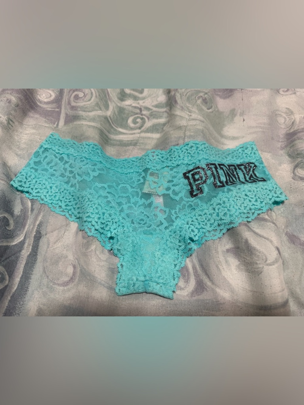 NWT PINK Victoria's Secret Teal Lace Cheeky Hipster